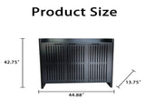 Black Entryway Shoe Storage Cabinet with Slatted Doors, Modern Wooden Hallway Console Table with Top W3417P524611