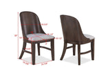 ZUN 2pc Mid-Century Modern Upholstered Dining Chair Barrel Back Brown Walnut Finish Wooden Dining Room B011P263741