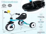Toddler Tricycle with Rainbow LED Wheels, Foldable 3-in-1 Balance Bike with Carbon Steel Frame, 53048540