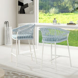 Maiden 27" Set of 2 Patio Counter Stool, Sky Blue Sunproof Olefin B2719P245993