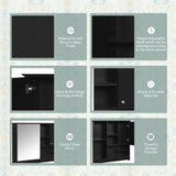 36 Inch Wall Mounted Medicine Cabinet, Bathroom Storage Cabinet with Mirror Door and Adjustabl N710P254924B