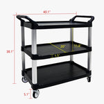 ZUN Plastic Commercial Large Size, Restaurant with Wheels Lockable, Heavy Duty Utility Service W1102P153057