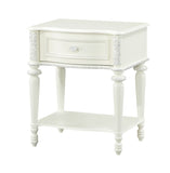 ZUN ACME Dorothy Nightstand w/1 Drawer, Ivory Finish BD02267