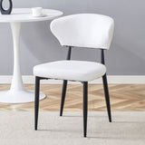 ZUN White Minimalist Ergonomic Dining Chair, With A Curved Backrest For Design,Unlocking A W1151P268065