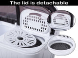 Compact Twin Tub with Built-in Drain Pump XPB35-188S 14.3lbs Semi-automatic Gray Cover 11490981