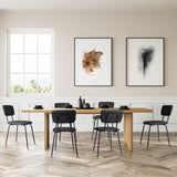 Set of 6 Modern Padded Dining Chairs for Kitchen Bar Office Chair, Black 09325536