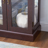 Lighted Glass Curio Display Cabinet,Display Cabinet,Glass Storage Cabinet Glass Wine cabinet Wood W2275P199810