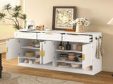 U-Style Farmhouse Sideboard with 3 Drawers & 4 Doors,59.1" Multi-Functional Storage Buffet with N711P345213K