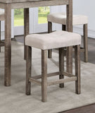 ZUN Transitional 5pc Counter Height Dining Set Gray Counter HT. Table and 4x Stools Linen-like Beige B011P230005