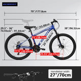 ZUN A2610 26 inch Mountain Bike 21 Speeds, Suspension Fork, Steel Frame Disc-Brake for Men Women Mens W709P172701