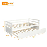 ZUN Daybed with Trundle Frame Set, Twin Size, White 04885923