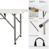 4ft Foldable Lift Patio Plastic Table White 23561282