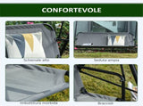 3-Seat Patio Swing Chair-Gray 56492495