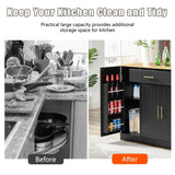 53 inch Large Kitchen Island with Trash Can Storage Cabinet, Islands Table with Drawer and 49404211