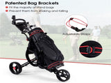 2-Step Folding Golf Cart - Durable Aluminum Frame with EVA Maintenance-Free Wheels 27263729