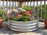 Round Galvanized Steel Raised Garden Bed 242411.5 In Outdoor Planter for Vegetables Herbs Flowers 33822386