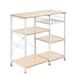 3-Tier Kitchen Baker's Rack Utility Microwave Oven Stand Storage Cart Workstation Shelf White Oak 16779105