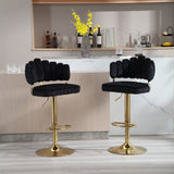 ZUN COOLMORE Swivel Bar Stools Set of 2 Adjustable Counter Height Chairs with Footrest for Kitchen, W1539111879