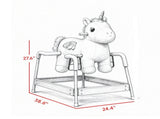 Unicorn Spring Rocking Horse Kids, Plush Ride on Horse with Neighing Sounds, Animal Ride on Toy 64448763