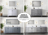 Dark Grey Double Bath Vanity 84 in. W x 22 in. D, with Cultured Marble Top B2731P259154