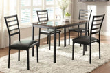 Black Finish Side Chairs Set of 4 Metal Frame Casual Dining Furniture B011P262350