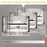 Modern 39x28 inches bathroom cabinets, medicine cabinets with mirrors and LED lights, bathroom 95799541
