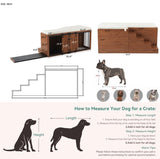 56"L, Furniture Style 2 in 1 Dog Crate with Padded Seat, Sliding Barn Door, Luxury Wooden Dog N843P293660W