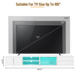 ZUN ON-TREND Modern APP Controlled LED TV Stand for TVs Up to 105'', Faux Marble Tabletop Media Console N721P171537K