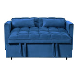3 in 1 Convertible Sleeper Sofa Bed, Modern Pull Out Couch Bed, Adjustable Backrest, Velvet Loveseat W2121P218083