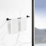 Bathroom Hardware Set, Thicken Space Aluminum 3 PCS Towel bar Set- Matte Black 16-27 Inches 41452041