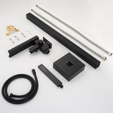 Single Handle Freestanding Bathtub Wall Mounted Faucet with Hand Shower Bathtub Faucet , Matte Black W105956040