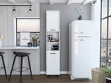Hobart Pantry, Four Legs, Three Interior Shelves, Two Shelves, Two Cabinets -White B07091871
