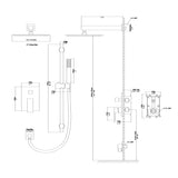 Shower System with Adjustable Slide Bar,10 Inch Wall Mounted Square Shower System with Rough-in W124382386