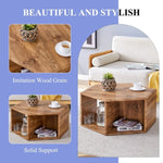 ZUN Hexagonal MDF coffee table, characteristic wood grain pattern stickers, multi-hole design to give W1512P271096