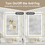 24x36" Gold Tempered MirrorDual LED Light StripsFront and Back Lighting T3177P320567