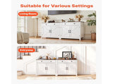 Farmhouse Coffee Bar Cabinet with Drawer, Buffet Table with Sliding Barn Doors, 19650944