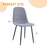 Luxury Simple Chair - Set of 4 Light Gray Linen-Cotton Material High Resilience Dining Chair with W1151P262614