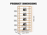6-Tier Bookshelf, 63.39" Storage Rack with 130lb Capacity, 100% Wood, Versatile Bamboo Shelving 23045730