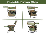 Portable Folding Camping Fishing Chair, Lightweight 2.31lbs Outdoor Stool with Builtin Cooler Bag, 54102397