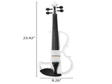 Full Size 4/4 Bunnel Edge Electric Silent Violin with Case Bow Rosin Headphone Connecting Line White 63462985