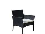 4 PC Rattan Patio Furniture Set Outdoor Patio Cushioned Seat Wicker Sofa W209P149123