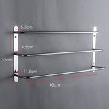 304 Stainless Steel Hand Polishing Finished Three Towel Bars Towel Rack Wall Mounted Multilayer 51279453