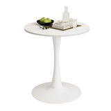 Round Tulip Dining Table, 27.6 Inch Circular Kitchen Table for 2 People, Melamine Laminated MDF 09175946