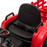 ZUN 12V Kids Ride On Tractor with Trailer, Battery Powered Electric Car w/ Music, USB, Music, LED W2181P146468