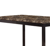 ZUN Simple Style Table 1pc Brown Faux Marble Table Top Black Metal Finish Frame Transitional B01152299