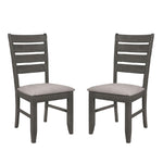 ZUN Set of 2 Dining Chairs with Fabric Upholstered Seat, Dark Grey B016P227268