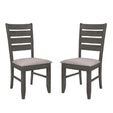 ZUN Set of 2 Dining Chairs with Fabric Upholstered Seat, Dark Grey B016P227268