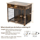 ZUN Dog Crate Furniture, Wooden Dog Crate End Table, 38.4 Inch Dog Kennel with 2 Drawers Storage, Heavy W1422109448