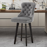 Modern Swivel Bar Stools Velvet Barstools Button Tufted Bar Stools Rivet Trim Bar Stools for Kitchen W2311P281908