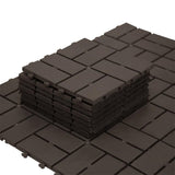 Patio Interlocking Deck Tiles, 12"x12" Square Composite Decking Tiles, Four Slat Plastic Outdoor W1859P184890